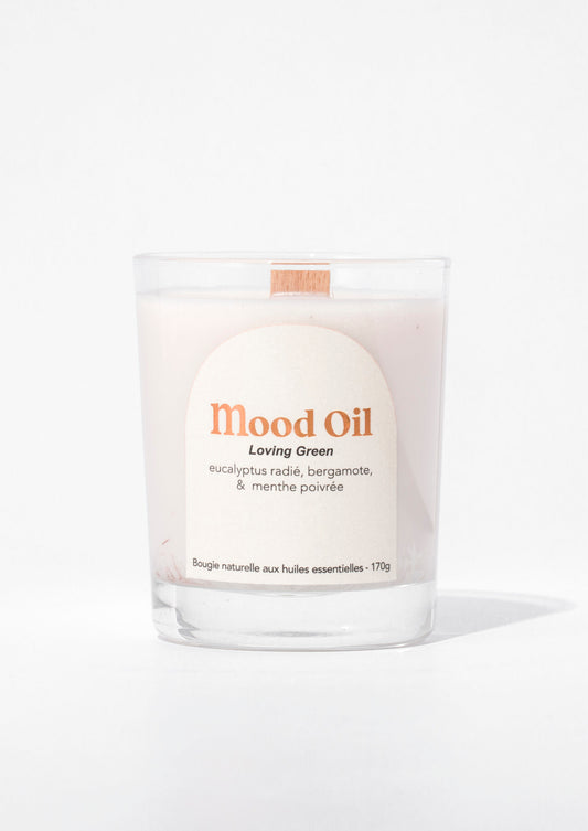 Mood Oil - bougie Loving Green - bougie detox aux huiles essentielles